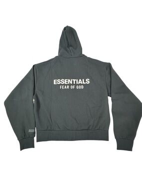 Fear of God ESSENTIALS AS25 Jet Black Full Zip Hoodie XL NWT